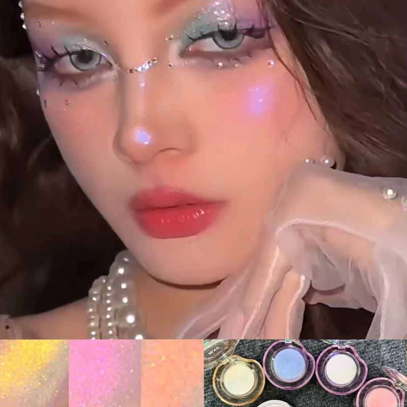Palette di evidenziatori con diamanti ad alta lucentezza Splendido ombretto glitterato Lucido lucido Baco da seta Ombra Shimmer Trucco occhi
