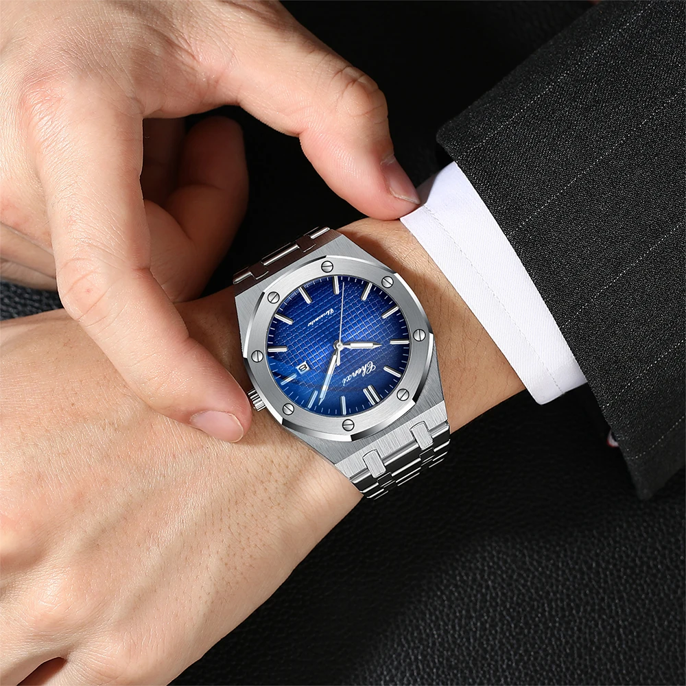 CHENXI Simple Casual Fashion Men Women Couple Watch Calendar Waterproof Luminous Silver Stainless Steel Quartz Couples Watches