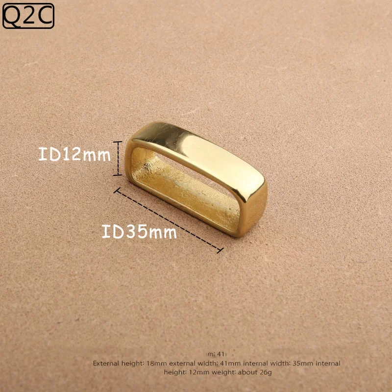 2 sztuk Deepeel 35/40mm czysta miedź paski pierścienie klamry skórzane pętle do paska mosiężna klamra DIY Craft opaska pierścień pętla zapięcie akcesoria