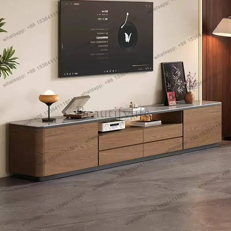 Mueble para TV con estantería, decoración sencilla, mueble bajo para salones, mesa de TV para apartamentos, mobiliario de entretenimiento para el hogar