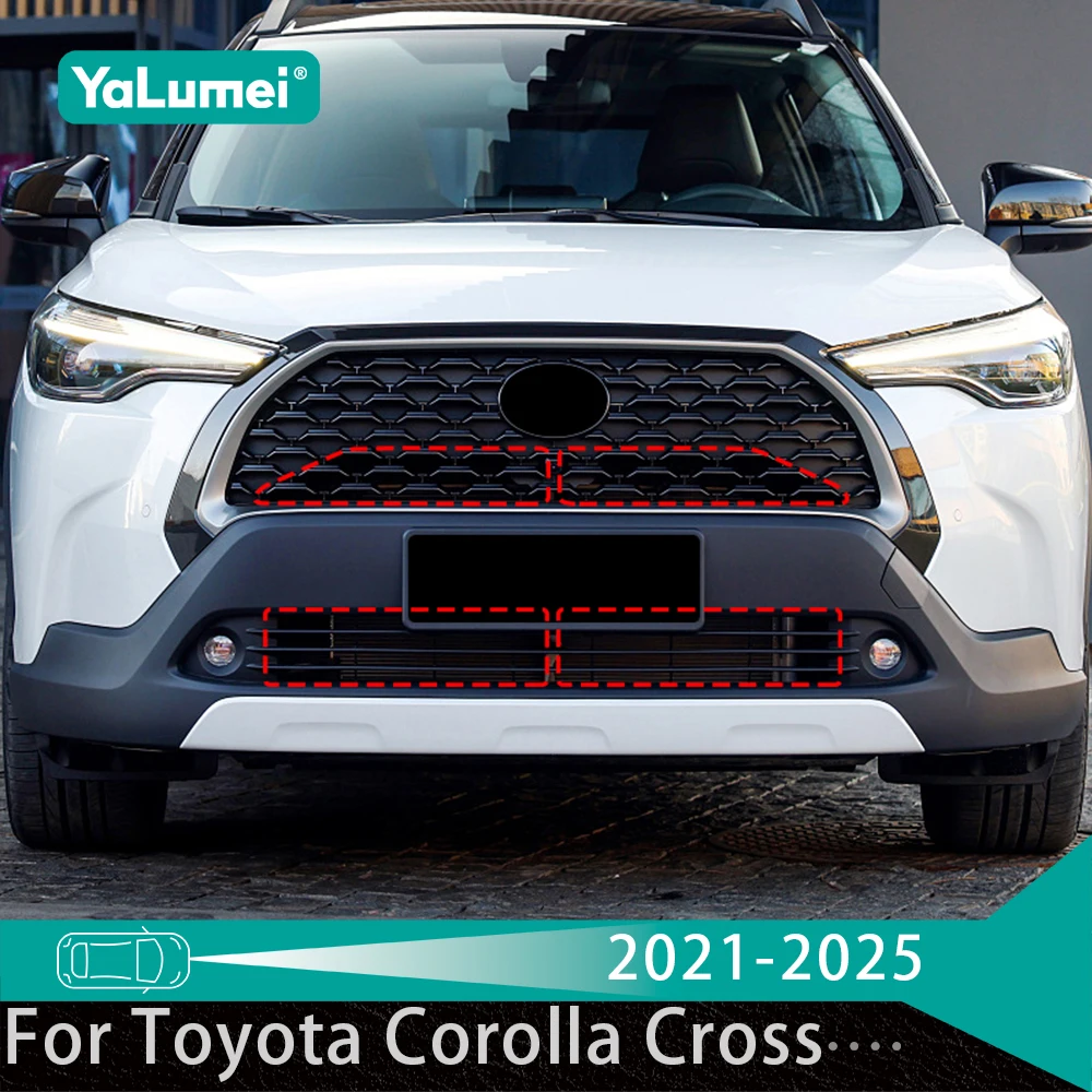 

For Toyota Corolla Cross XG10 Hybrid 2021-2024 2025 Car Front Middle Grille Insect Net Screening Mesh Anti-mosquito Dust Grille