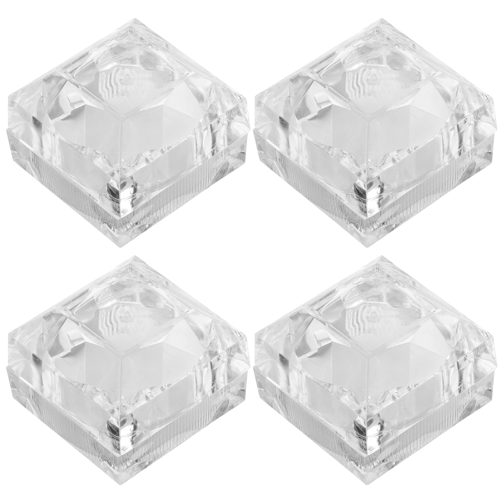 

10 Pcs Jewelry Storage Box Acrylic Ring Boxes for Wedding Engagement Proposal Travel Small Containers Display Holder