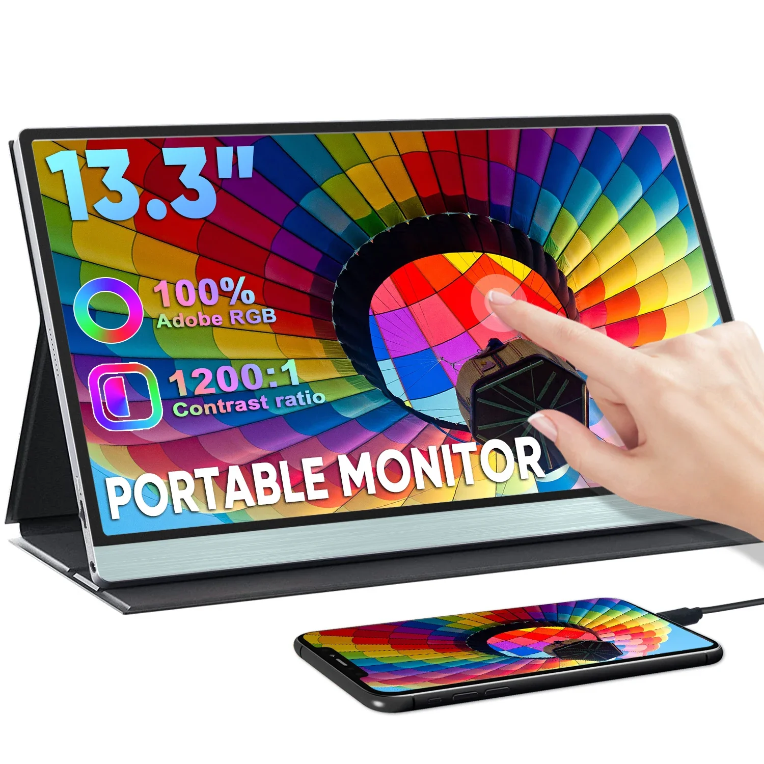 

13.3 Inch IPS Portable Dual Gaming Monitor 1080P Resolution 1200:1 Contrast Ratio 100% sRGB Color Gamut Compatible Laptop PS5