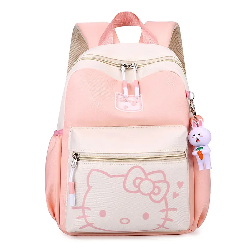 Sanrio-mochila escolar informal de Hello Kitty para niños, morral a juego de colores, mochila de tendencia para niñas