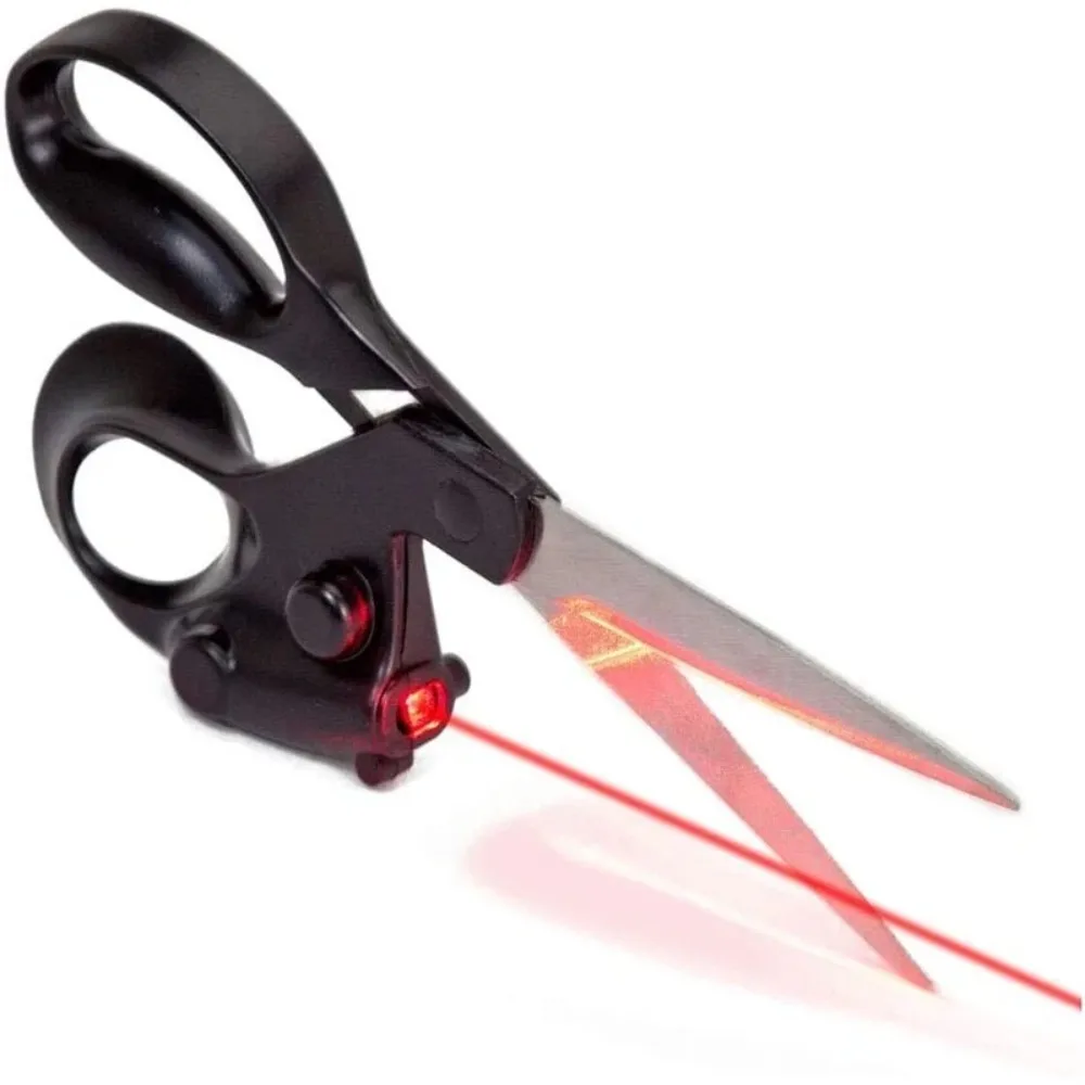 Professional Laser Guided Scissors Stainless Steel Cut Straight Infrared Laser Scissor Precision Cutting Fast Scissor Shear
