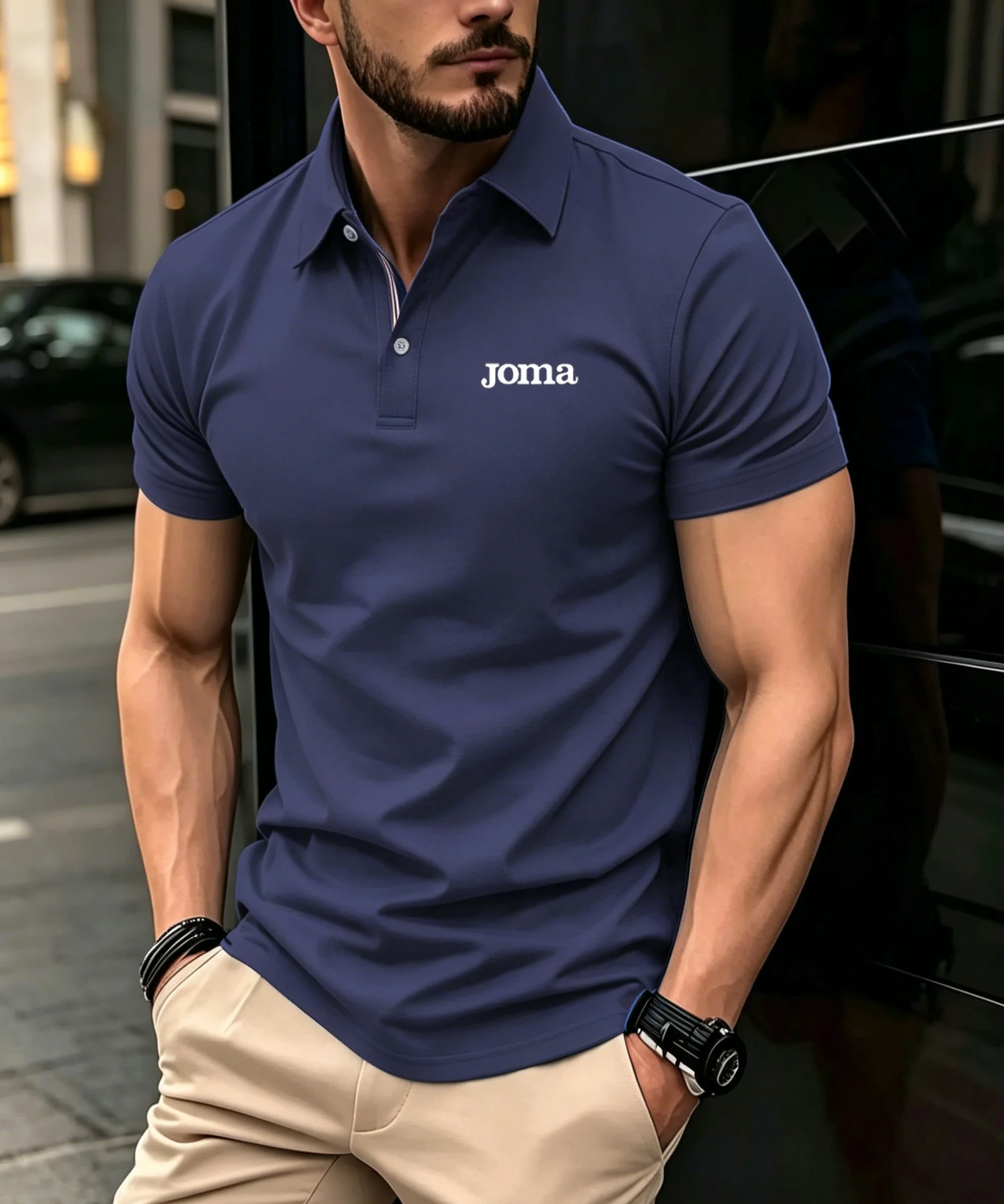 Joma Men's Quick-Dry Polo Shirt Breathable Comfortable Logo Print Sports Casual Business Golf Sweat-Resistant