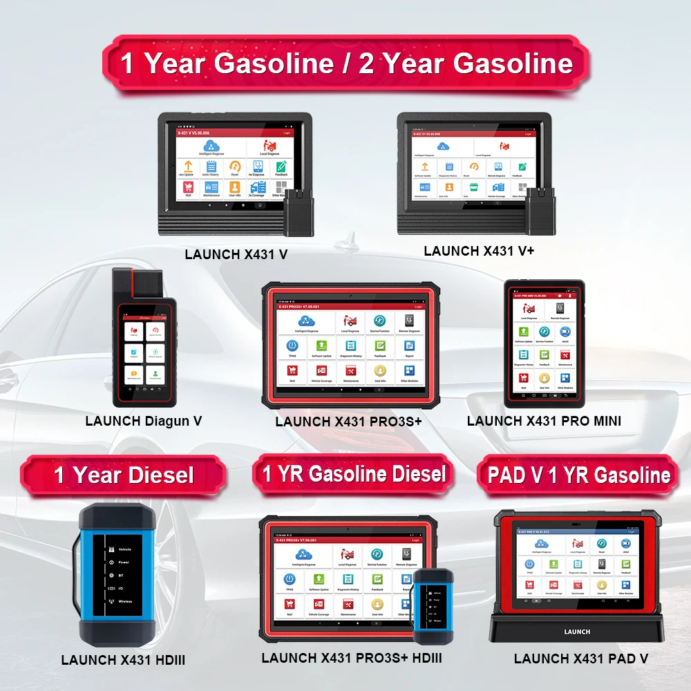 LAUNCH Official Store 1-2 Year 12V 24V Gasoline Diesel Renewal Update Pin Card Support X431 V /V+/PRO3S+/PROS V/PAD V/HD III,ect