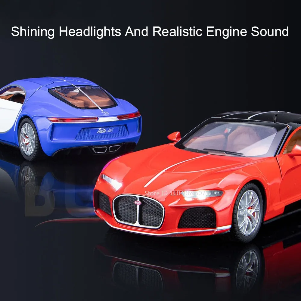 1:24 atlantico bolide modelo supercar brinquedos liga diecast carros esportivos em miniatura som luz portas abertas puxar para trás para meninos presentes