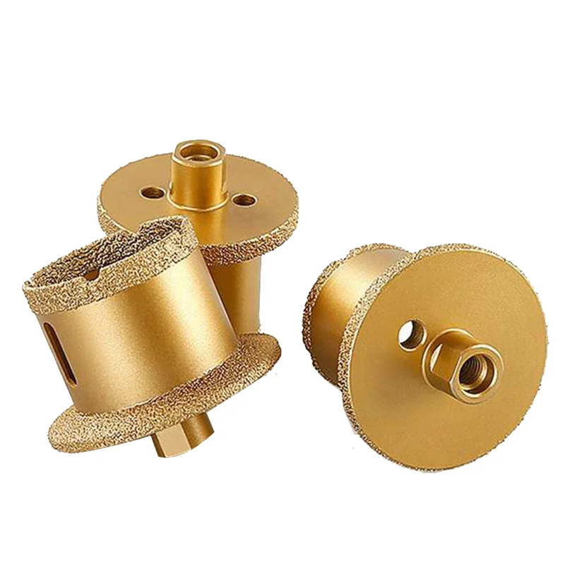 

A33R-Hole Opener Grinder Drill Bit Brazed Diamond Hole Drill Saw Core Bits For Marble Tiles Hole Opener Gold Triangular 45-65