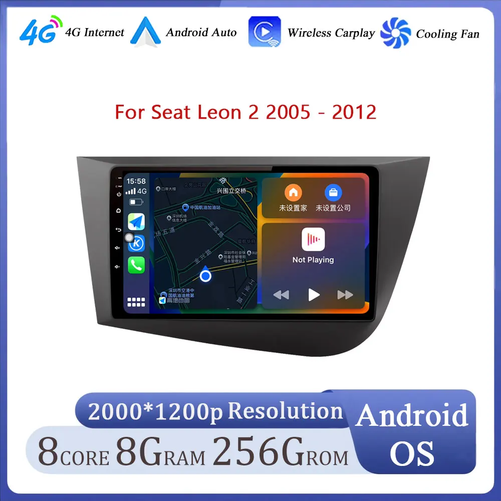 

Android OS Car Radio for Seat Leon 2 2005 - 2012 Left Hand Drive Multimedia Video Player GPS 4G Carplay Auto Stereo RDS IPS