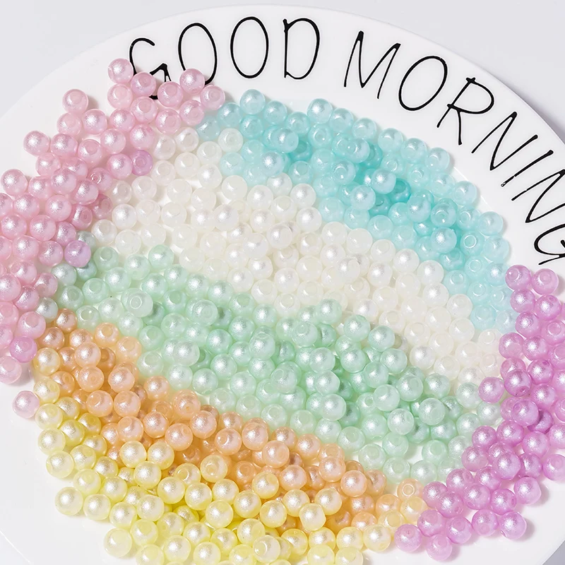

8mm Candy Color Glass Pearl Beads Crystal Round Loose Spacer Beads for DIY Craft Necklaces Bracelets Jewelry Making Supplies