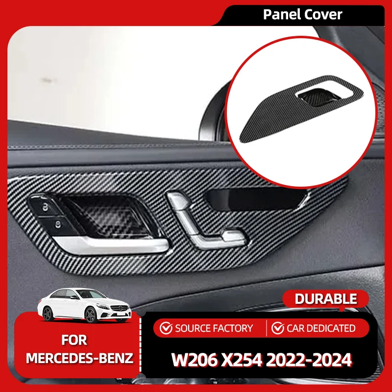 

Door Groove Mat For Mercedes Benz C Class GLC W206 X254 2022-2024 ABS Carbon Fiber Car Inside Door Panel Cover Trim Sticker Ca