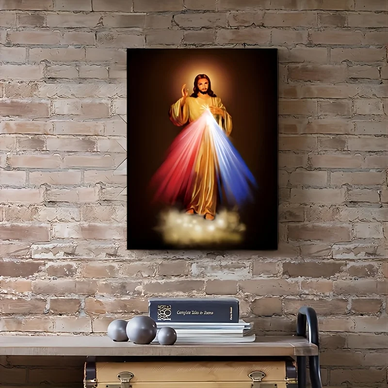 1 Stück modernes, ungerahmtes religiöses Gott-Leinwandgemälde, HD-Wandkunstdruck, spirituelle Dekoration für Schlafzimmer und Wohnzimmer, ideales Geschenk für Bel