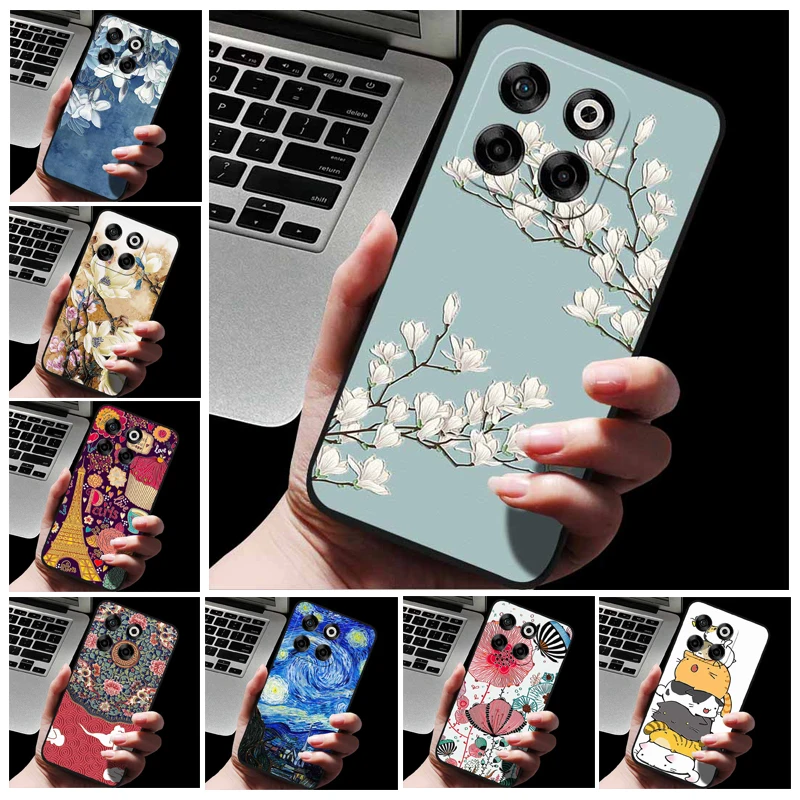 Para ZTE Blade V70/Axon 70 funda trasera de silicona suave con relieve de flores en relieve 3D para ZTE Nubia V70 funda con relieve ZTE Blade V70 70