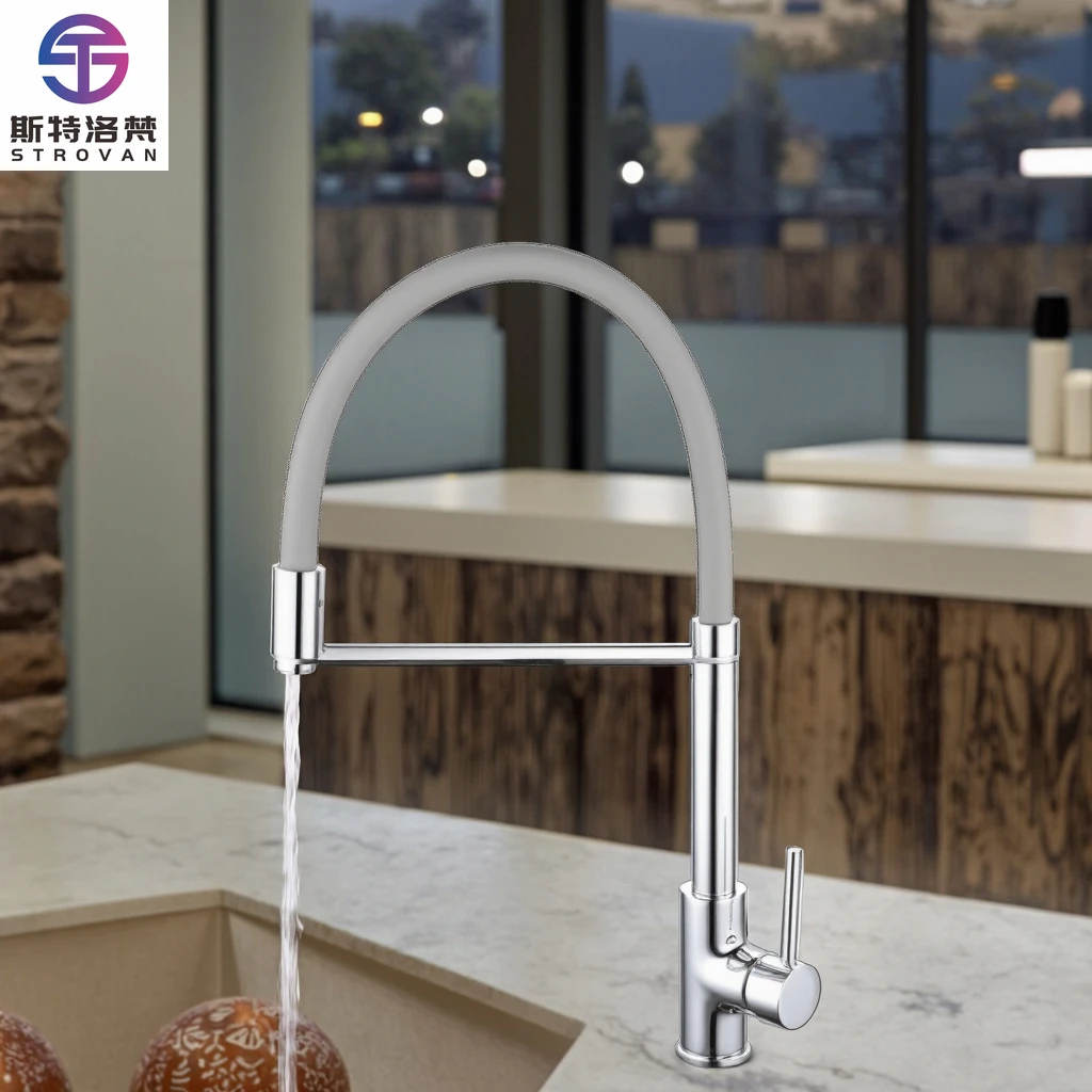 

Commercial Use Brass Material Chrome Coating Meet Standards Kitchen Faucet for Intensive Use