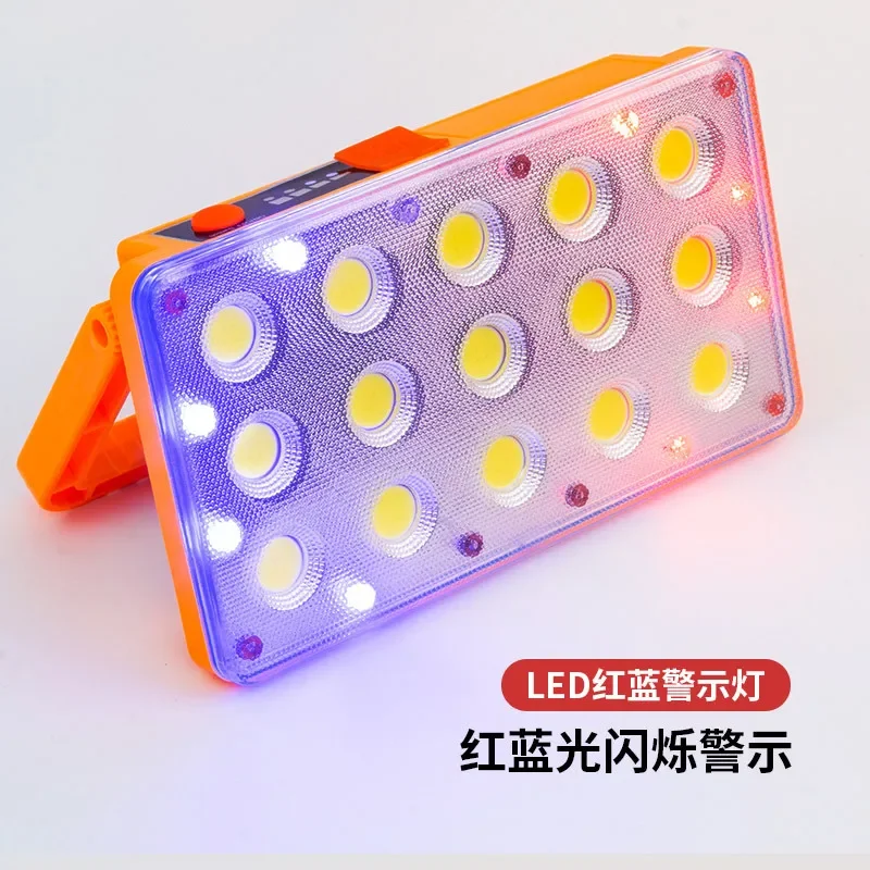 Hot Selling Solar Outdoor Led Red and Blue Warning Light Elf Solar Portable Light Rechargeable Portable Mobile Emergency Light