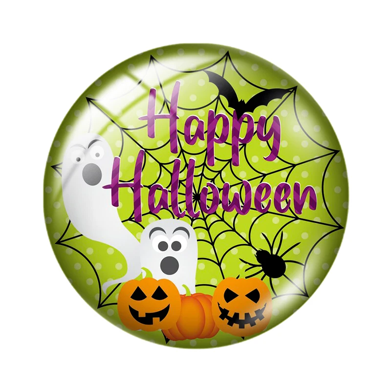 Halloween Ghost Heks Pompoen 12Mm/16Mm/18Mm/25Mm Rond Fotoglas Cabochon Plat Back Maken Bevindingen