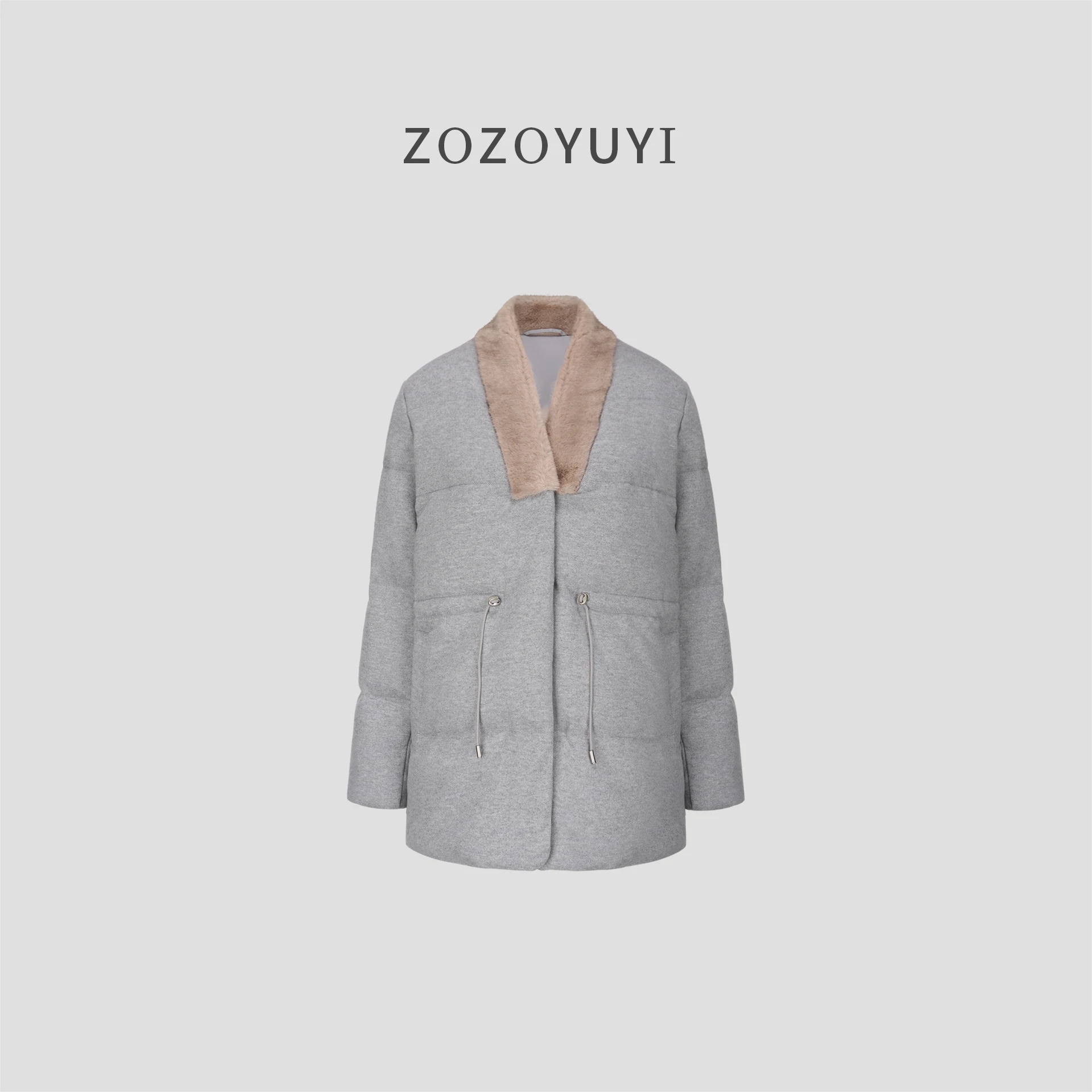 سترة LP بياقة من الصوف 202 سترة شتوية دافئة سميكة برقبة على شكل حرف V للنساء #3