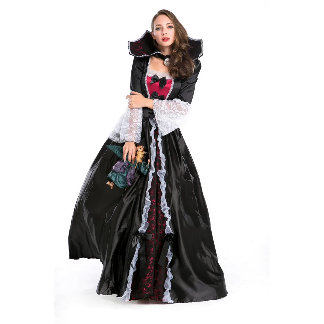 زي تنكري للهالوين على شكل سندريلا وسنو وايت وملكة مصاصي الدماء وملكة الساحرات، زي للحفلات التنكرية وملابس عرقية للسيدات #2