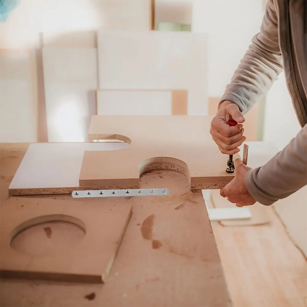 

4 Pieces Inch Flat Mending Plates Stainless Steel Repair Brackets Silver Finish Adjustable Flat Mending Plate Durable Compact