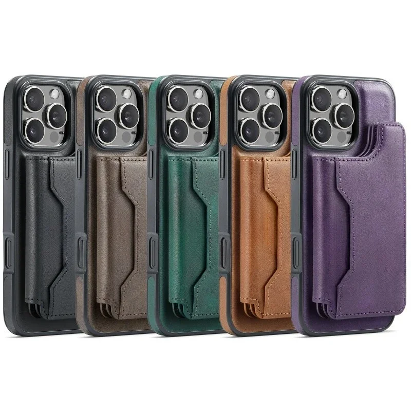 Business Leather 2-in-1 Removable Magnetic Charging Phone Case with Magnet Card Holder