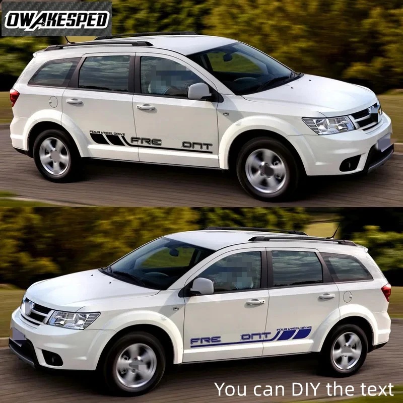 Image of Sportstreifen für Fiat Freemont OFF ROAD Styling Auto-Karosserie-Dekor Vinyl-Aufkleber Autotür-Seitenschweller-Aufkleber Zubehör DIY Text