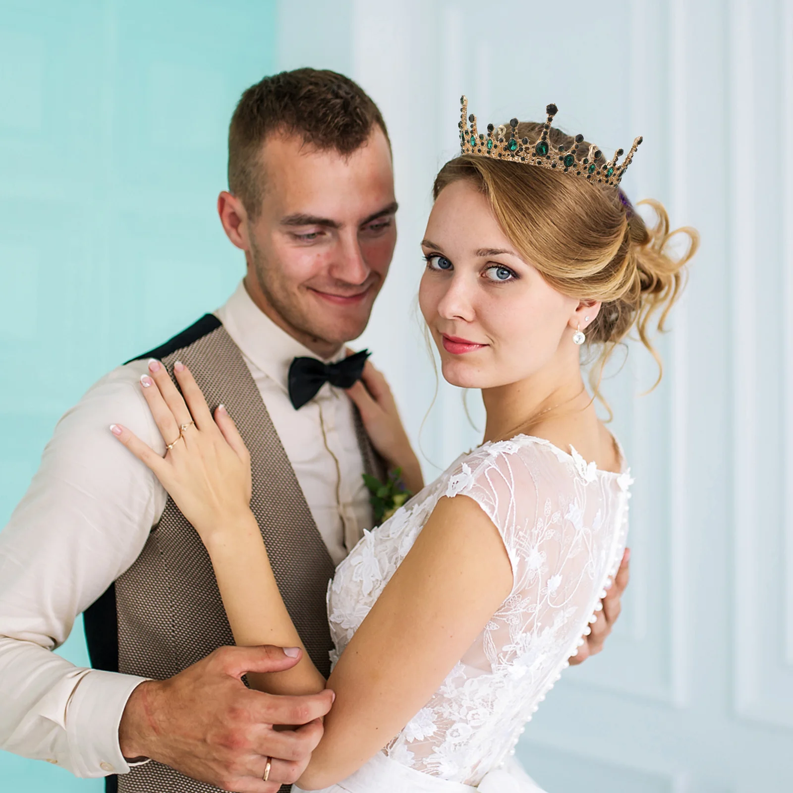 

1Pcs Bride Crown Rhinestone Glitter Headband Wedding Party Birthday Prom Hair Accessory Elegant Headdress for Women