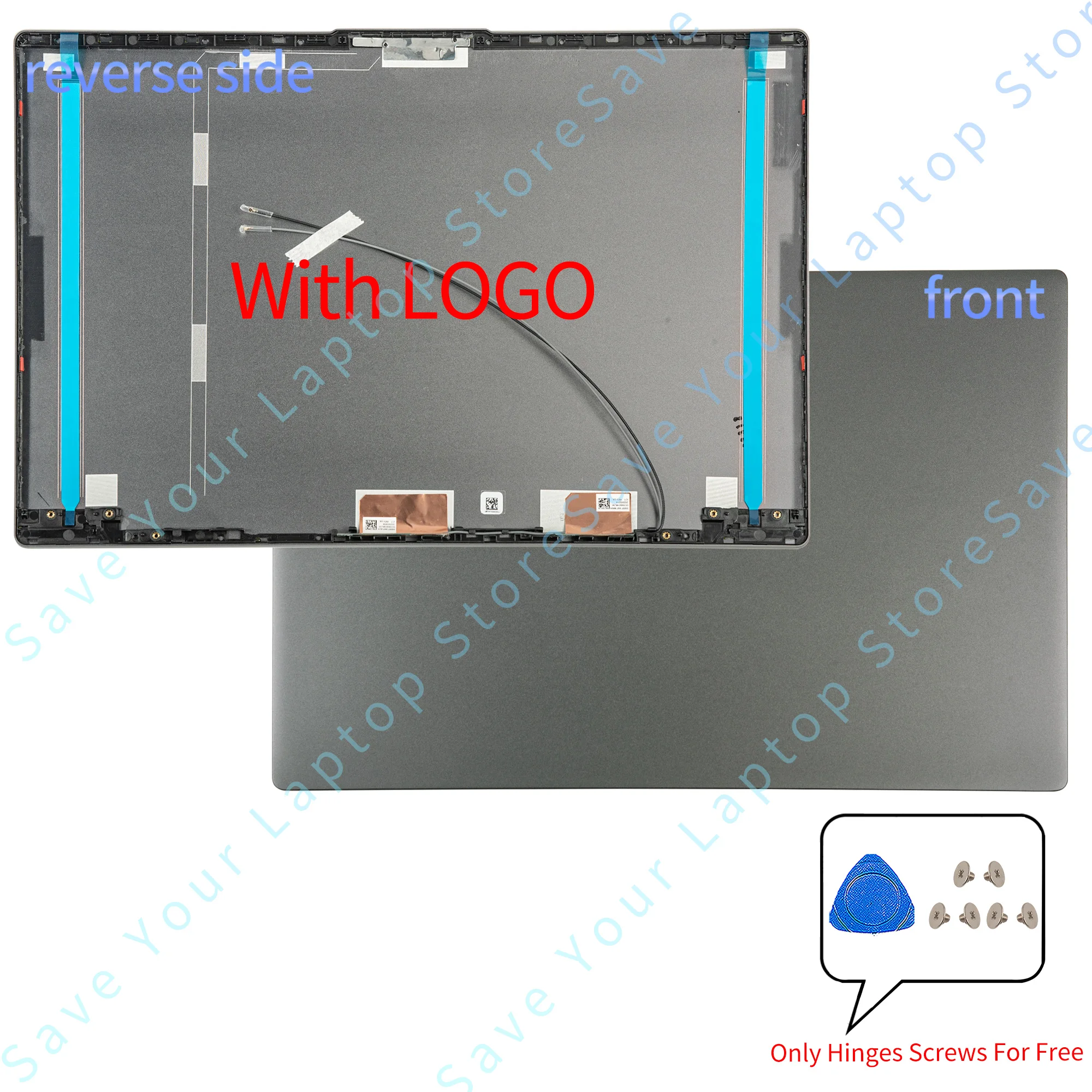 Imagem -03 - Substituição das Dobradiças da Moldura Frontal Parte do Portátil para Ideapad 15iil05 15are05 15itl05 15alc05 2023 2023 Tampa Traseira Lcd Novo