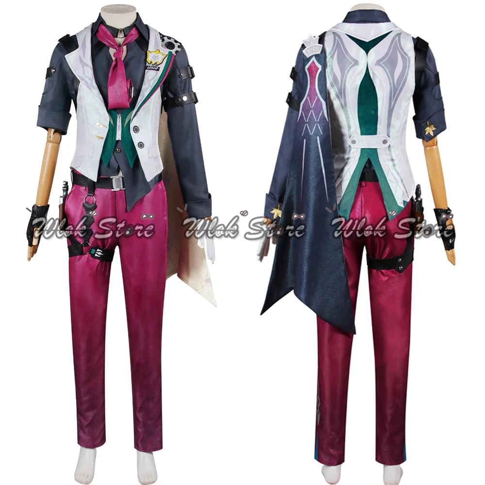 Honkai Star Rail Gallagher Cosplay Kostuum Pruik Broek Shirt Vest Stropdas Pakken Mannen Halloween Party Carnaval Roleplay Outfits Schoenen