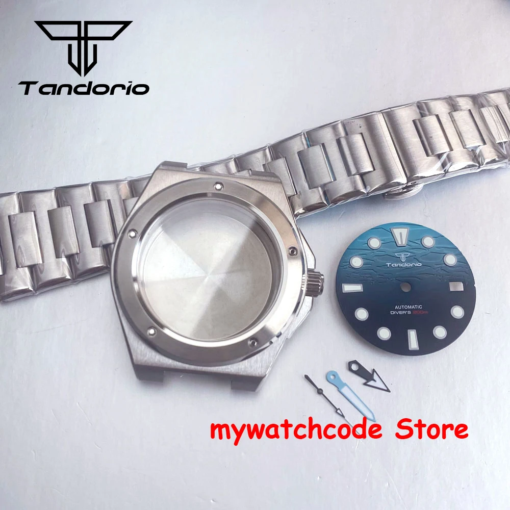 

20BAR Waterproof 40mm nh35 Watch Case for Ingenieur NH35 NH36 Movement Sapphire Men Watch Parts Red Blue Dial Hands Bracelet