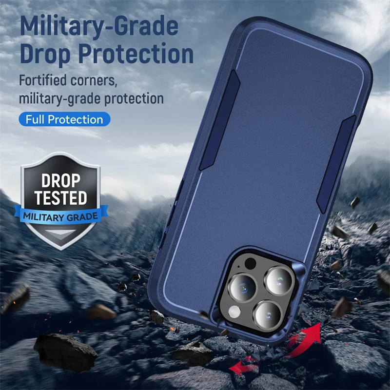 Rüstung Heavy Duty Drop Protector Fall Für iPhone 17 16 15 14 13 12 11 Pro Max Matte Telefon Fällen für iPhone 15 14 16 Plus Abdeckung – Detail 1