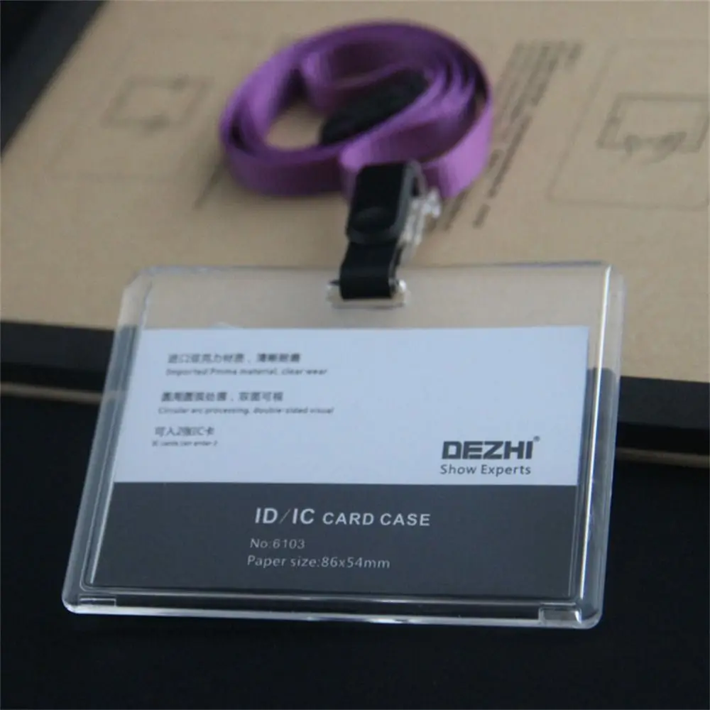 Work Identity ID Card Holder Adjustable with Lanyard Business Card Holder Business Employee Card Name Card Cover Office Supplies