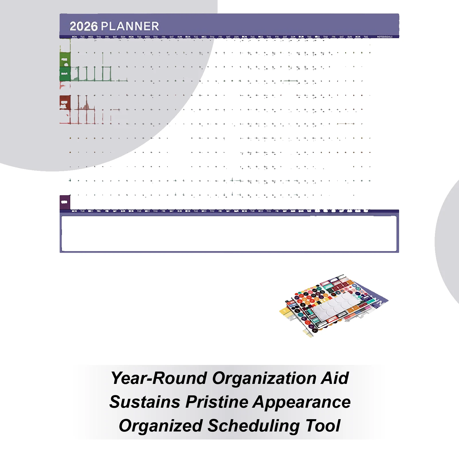 

Большой годовой настенный календарь на 2026 год, 12-месячный настенный календарь, забавный многоразовый органайзер для управления, планировщик для учителей, офисов, школы