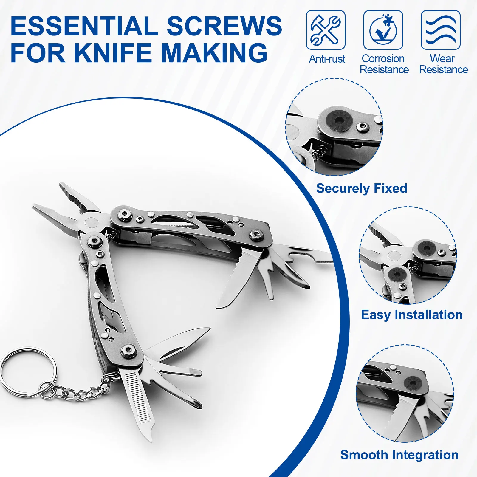 5/10pcs M4 Knife Handle Screws Hex Sink Head Stainless Steel Pocket Knife Pivot Pin Folding Knives Bolts Fasteners Blade Fixing