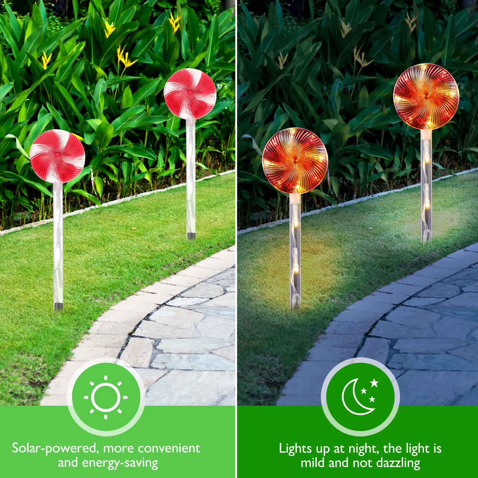 

1 set 1 Set Led Candy Lights Decorative Outdoor Lawn Garden Solar Lights Driveway Terrace Solar Ground Inserting Lamp
