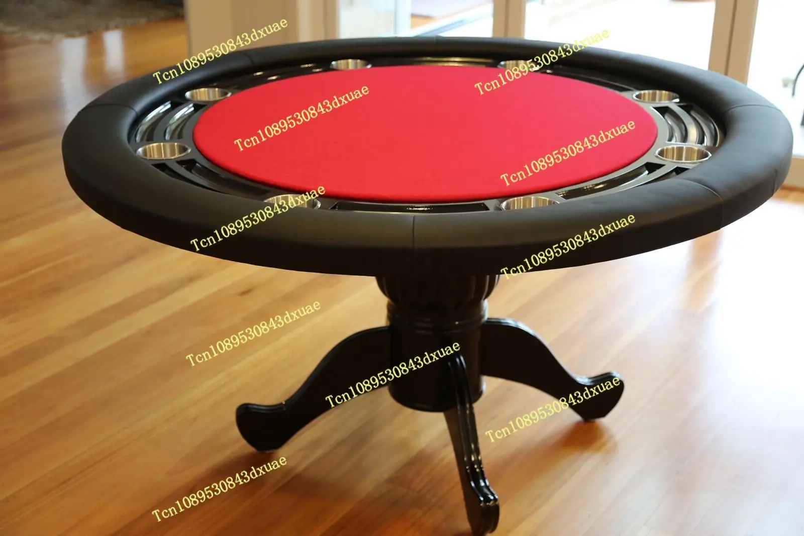 Round Poker Table Solid Wood 6-8 Players Convertible to Contemporary Indoor Speed