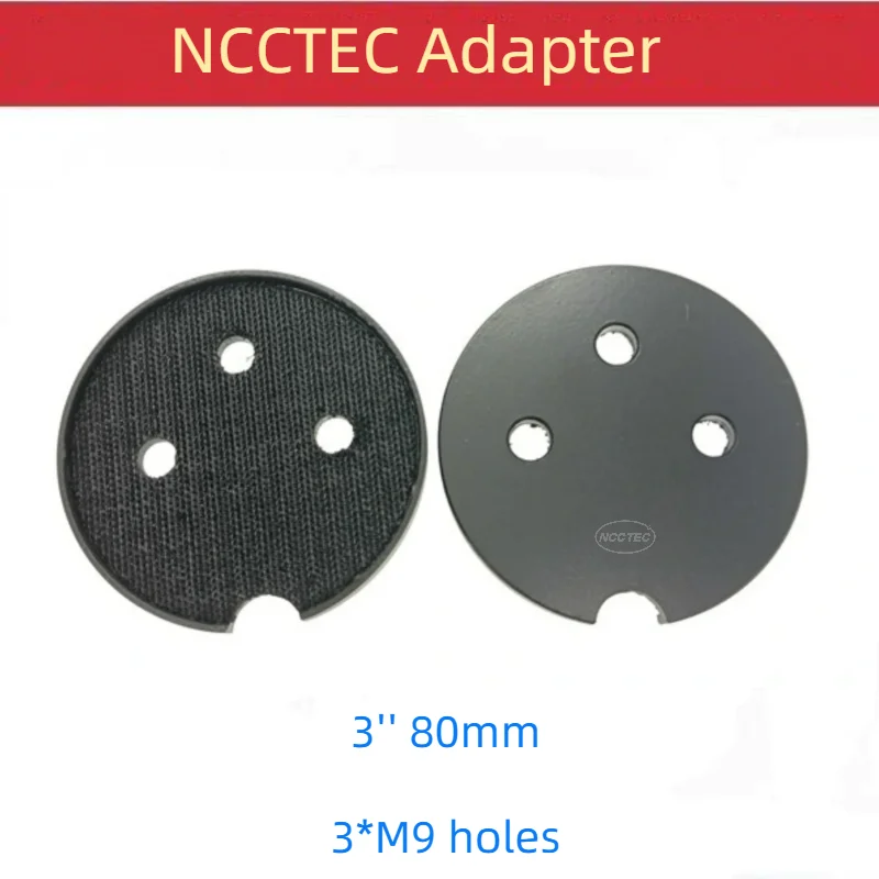 [3 M9 Holes] 10pcs Adapter 3'' 80mm 9mm Holes Disc to Hook and Loop Velcro Sticky Cloth to Use Diamond Polishing Grinding Pads