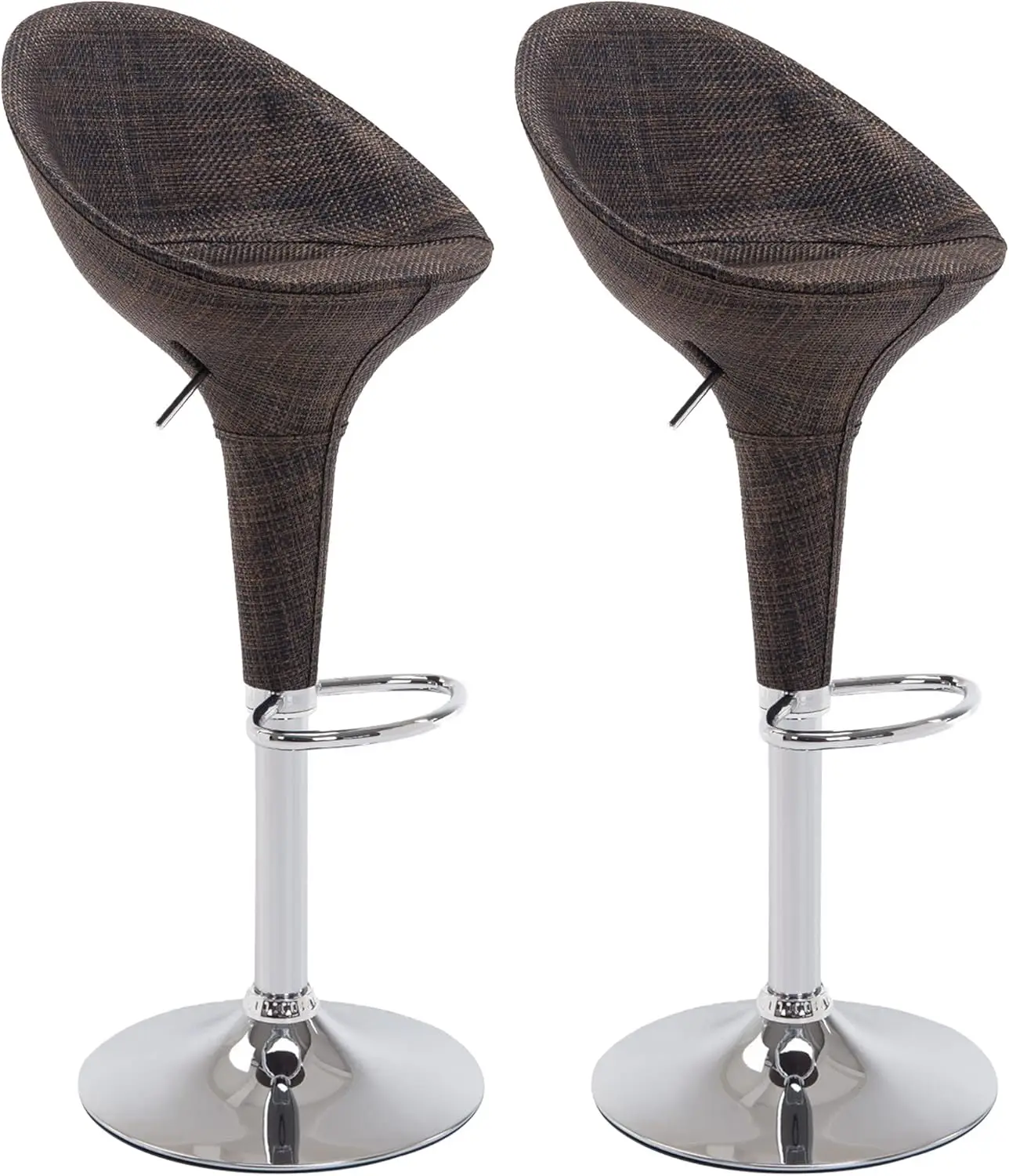 Adjustable Bar Stools Set Of 2, Rattan Bar Height Barstools With Swivel For Pub Counter Kitchen