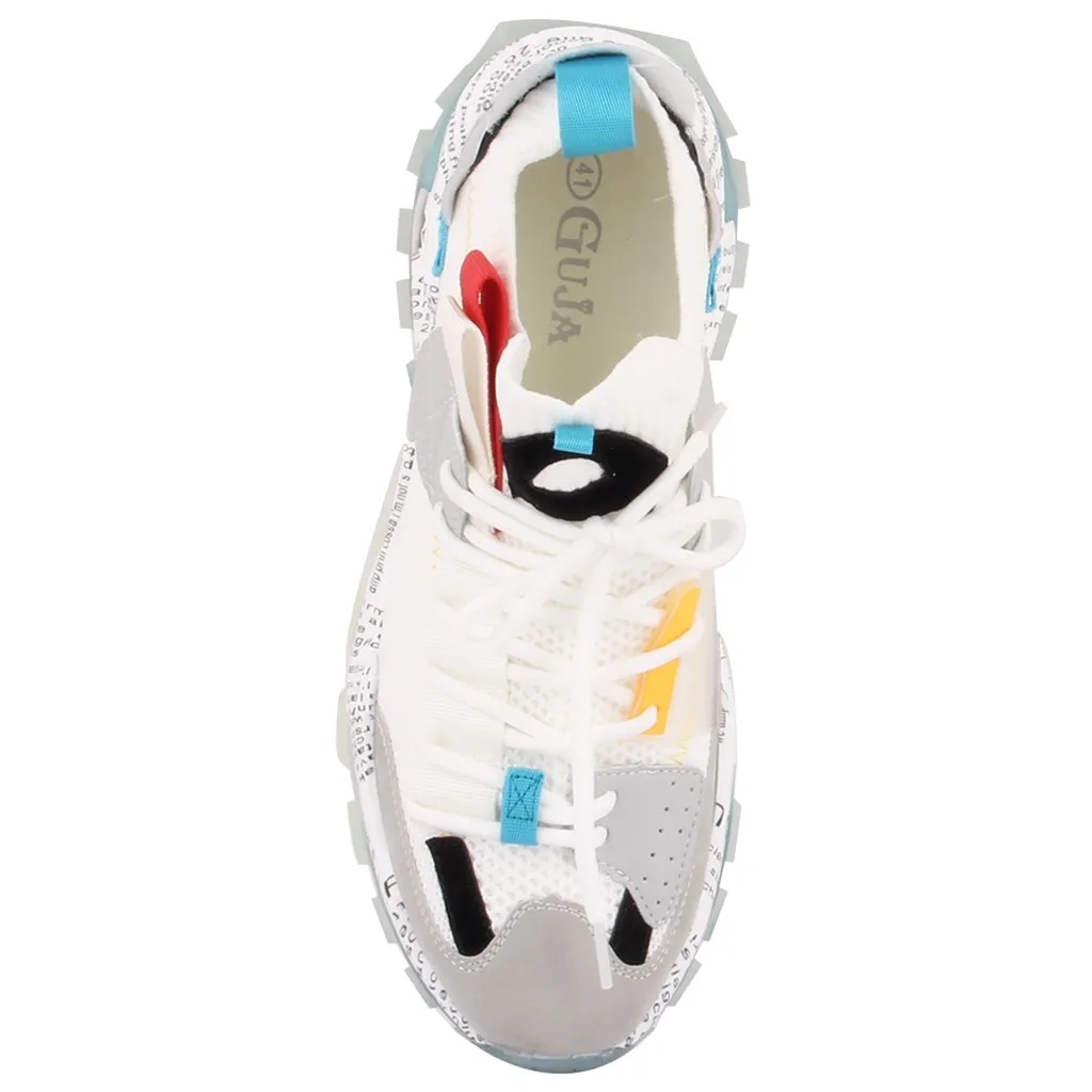 Guja-White, Gray Suede High Bottom Men Sneaker