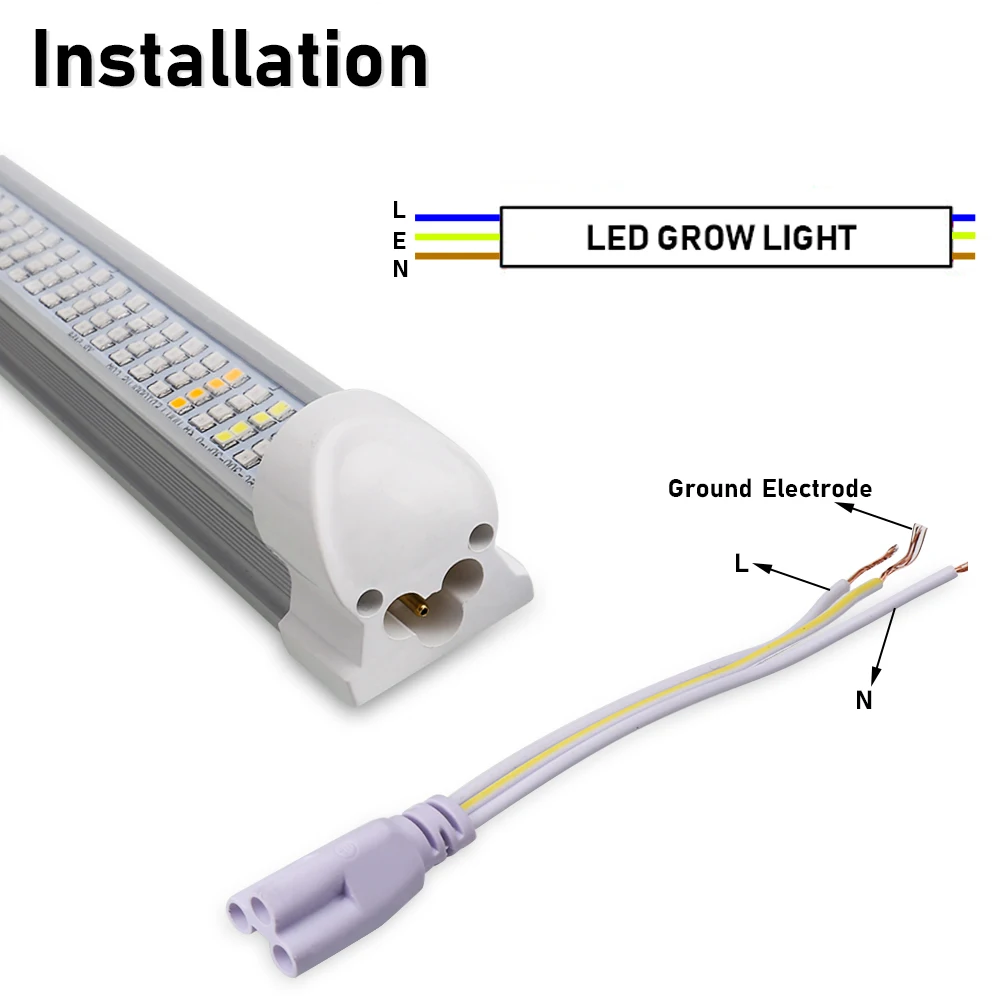 Imagem -04 - Tube Led Grow Lights Bar Full Spectrum Plant Phyto Lâmpada para Cultivo Hidroponia Vegetais Estufa Mudas 114cm 20 Pcs por Lote t8