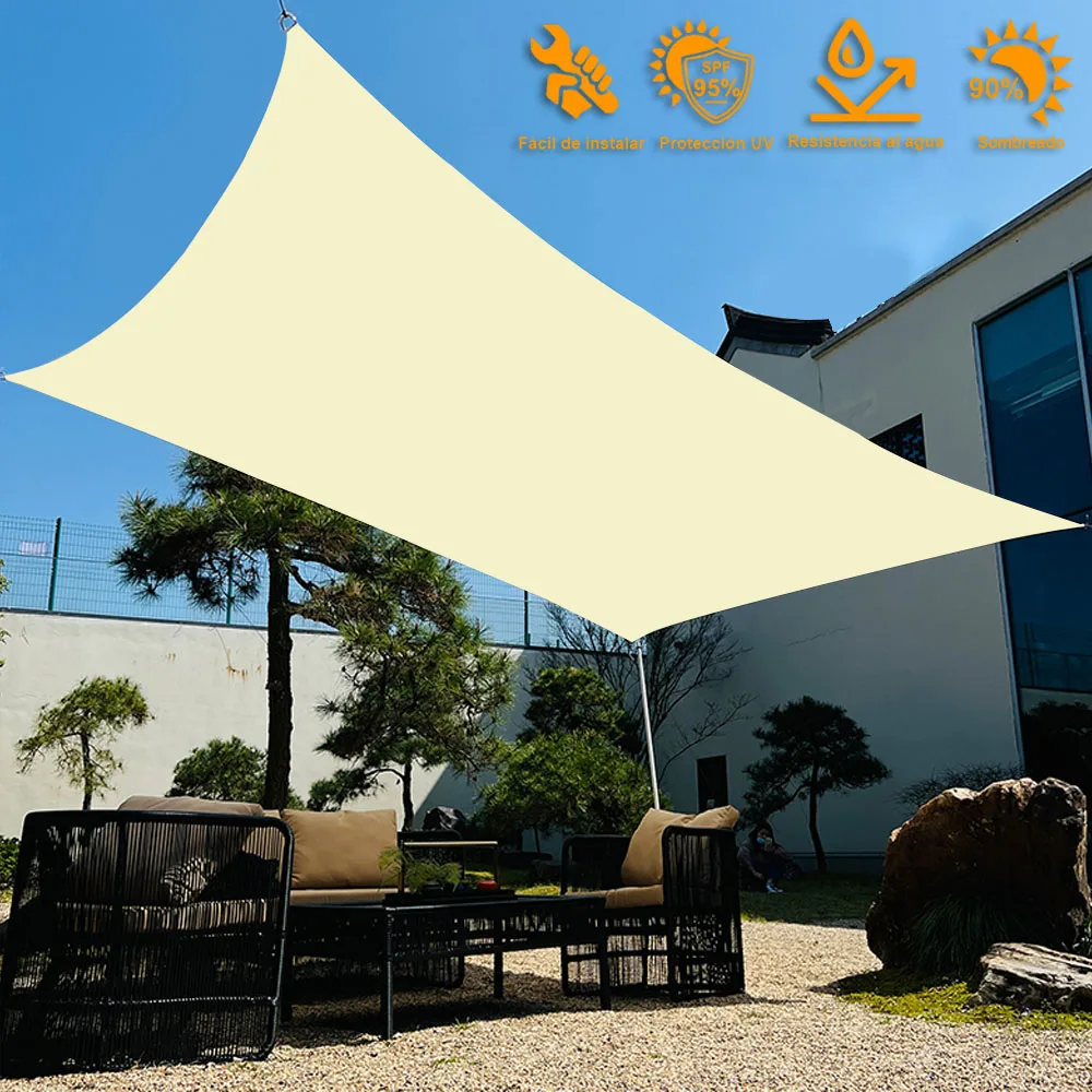 

300D Waterproof Polyester Square Rectangle Shade Sail garden terrace Canopy swimming Sun shade Camping Hiking Yard sail awning