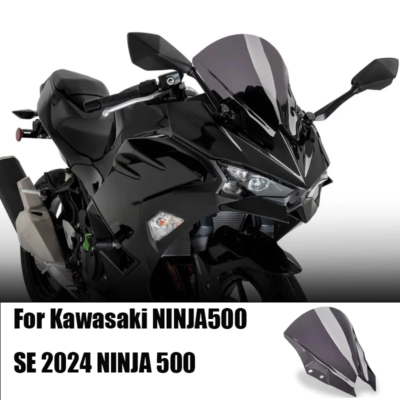 For Kawasaki NINJA500 SE 2024 NINJA 500 Double Bubble Windscreen Windshield Fairing Screen Wind Deflector Accessories Moto