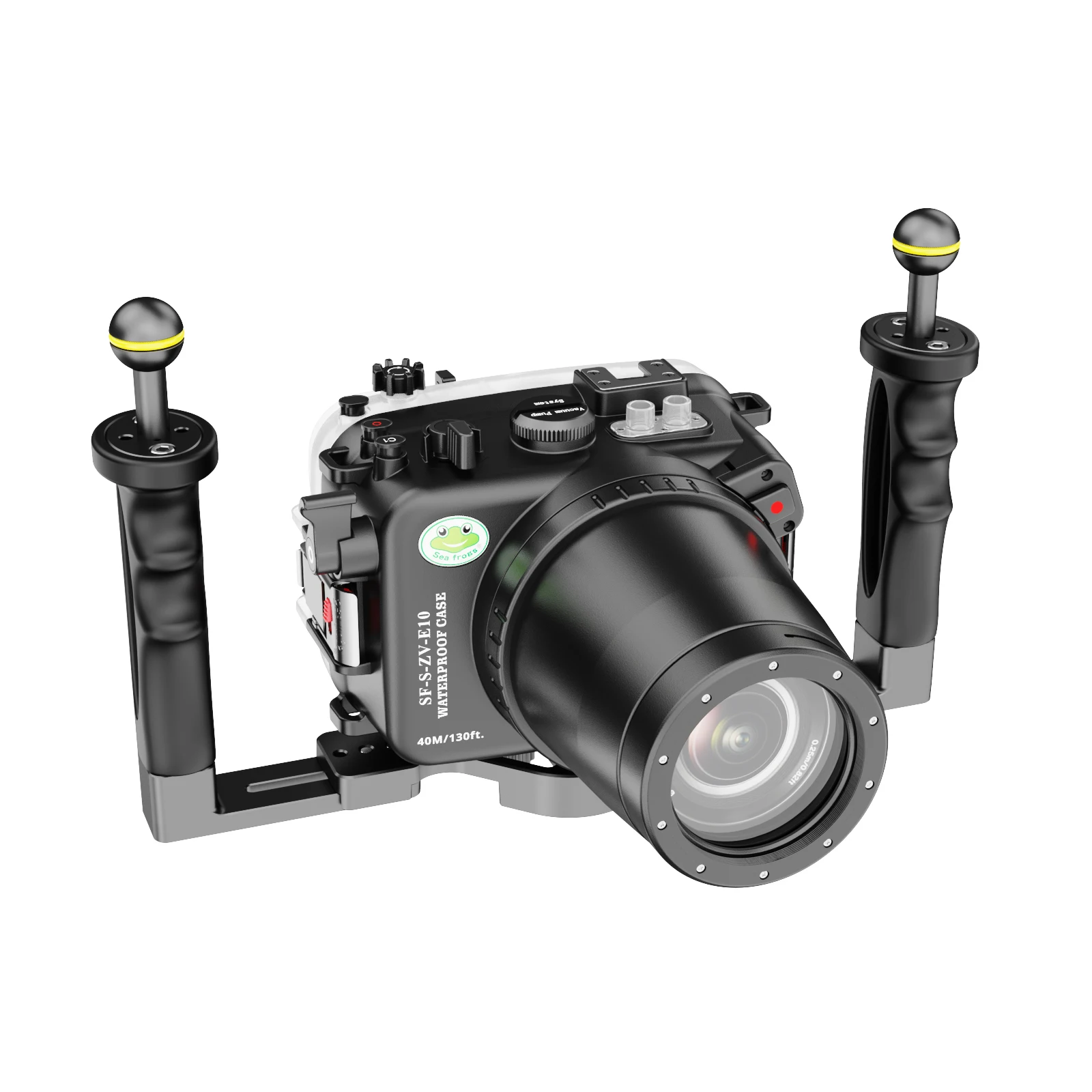 Seafrogs 40m waterproof Shell+Flat cylinder For Sony ZV-E10 SONY FE 90mm F2.8 G OSS  Underwater Photography Equipment
