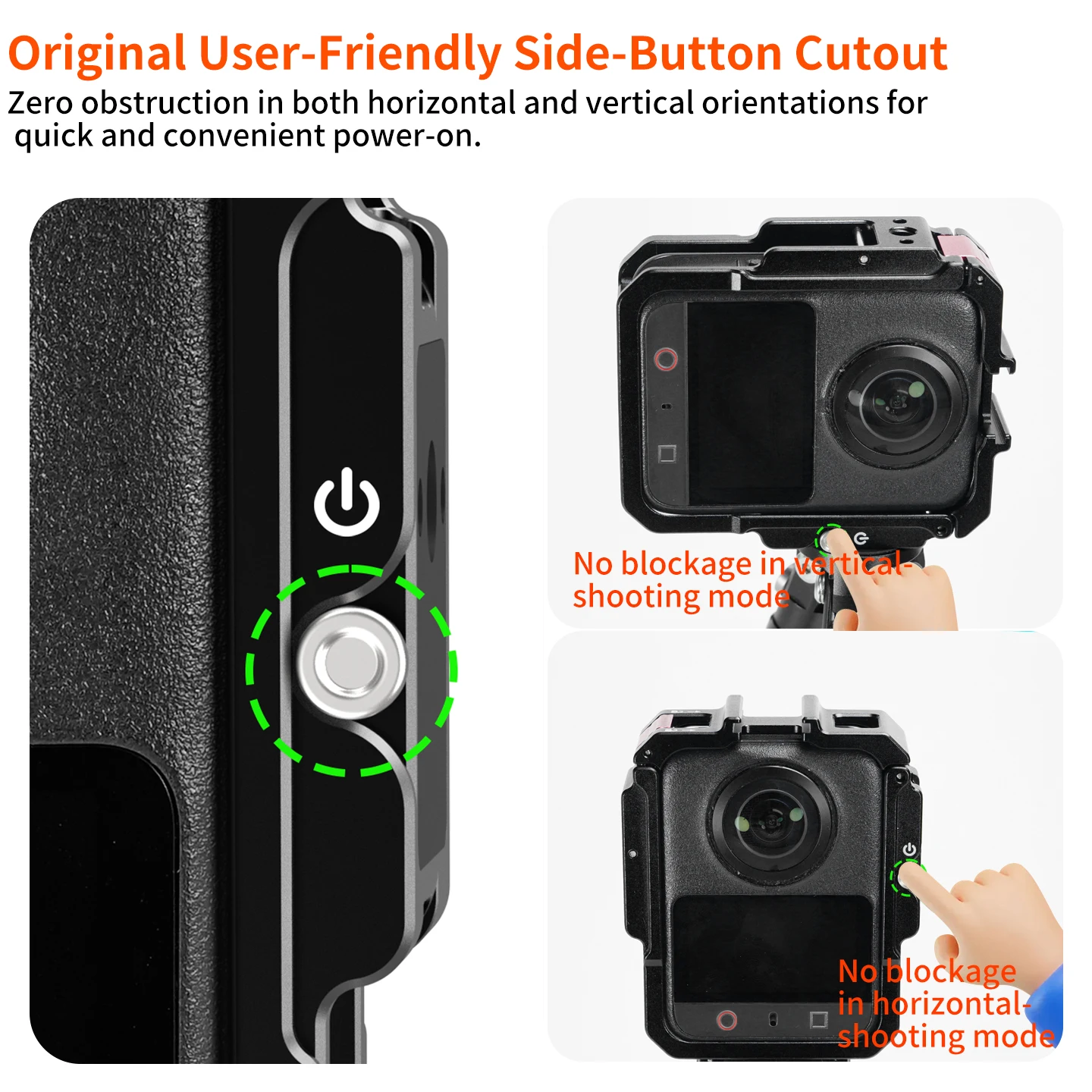 New Side Open Button Camera Cage for DJI Osmo 360 II Panoramic Camera Expansion Magnetic Quick Release Lens Protector Compatible