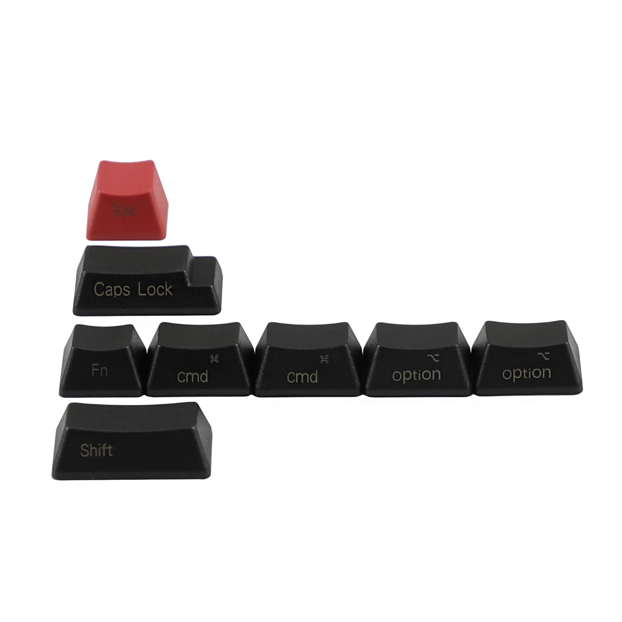 YMDK 8 Key Thick Side Print PBT Black Red Mac Keycap OEM Profile For MX Mechanical Keyboard Dolch Keyset Black Red Mixed Keyset