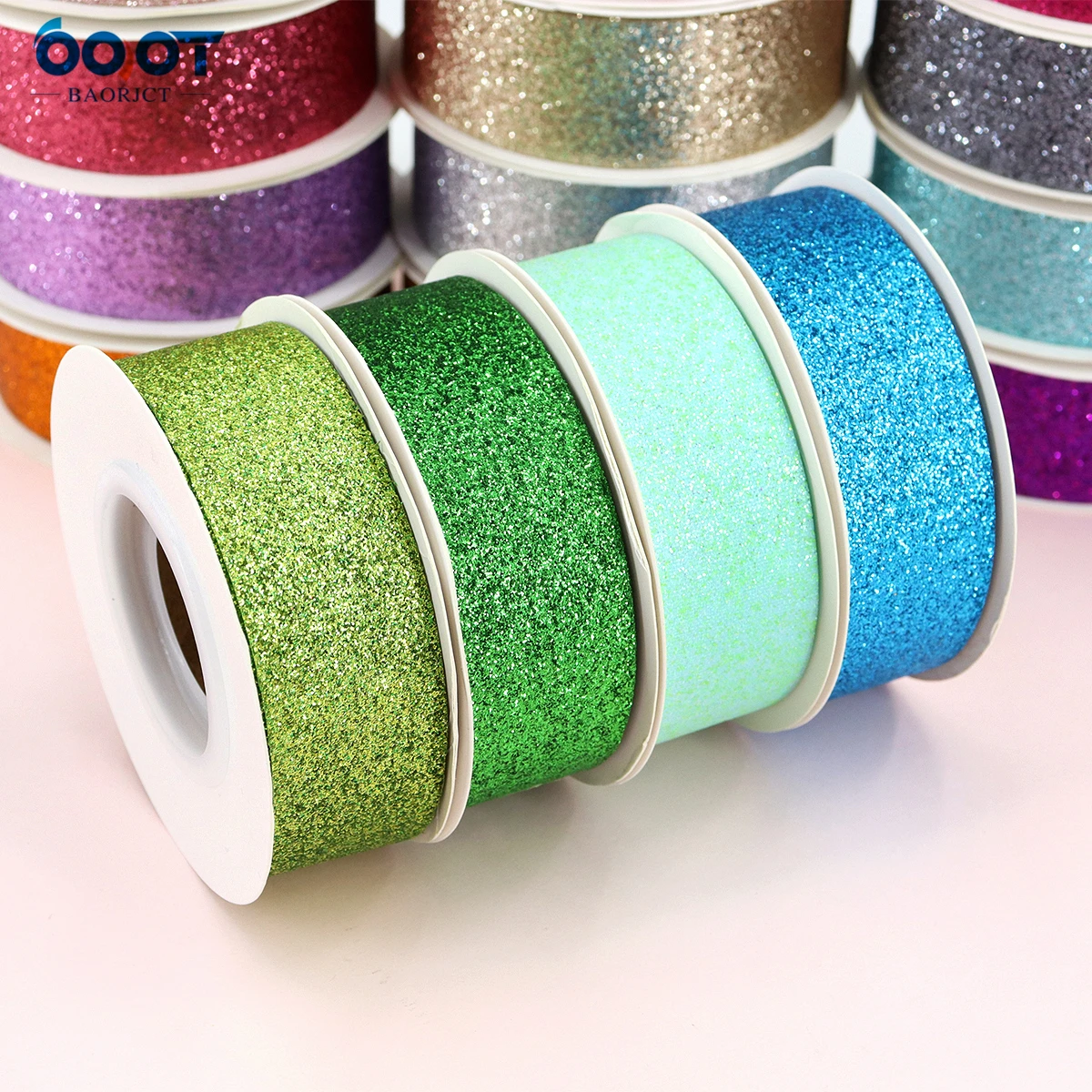 Shiny Powder Spreading Ribbon Wedding Party Gift Wrap DIY Baking Gift Box Bride Bouquet Bow Clothing Accessories 25Yards/Piece