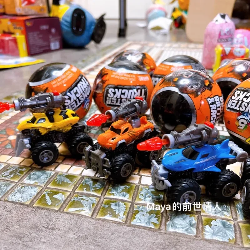 5 Surprise Ball Capsule Toys Monster Trucks Mini Armored Vehicles Cannonball Car Blind Box Toys Collect Ornaments Kids Gifts