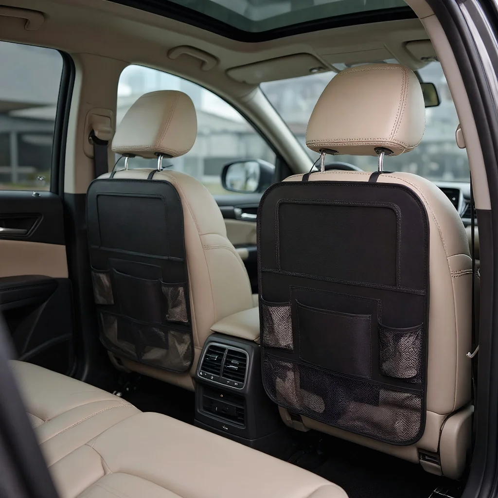 

Задний органайзер автомобиля с сенсорным экраном — держатель для планшета и карманы для хранения, защита спинки сиденья