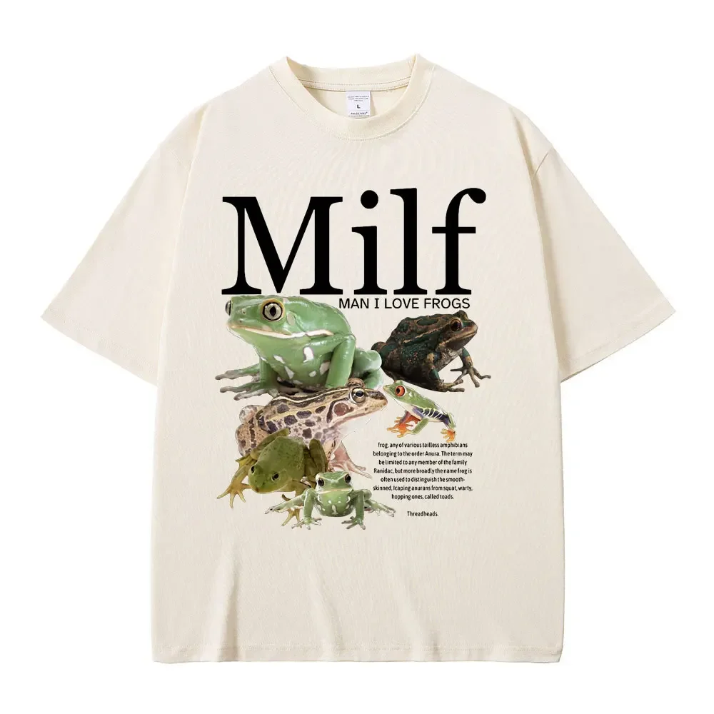 I Love Frogs Funny Frog Amphibian Lovers Meme T-shirts Vintage Short Sleeve Fashion Harajuku Casual Street Tees Aesthetic Tops