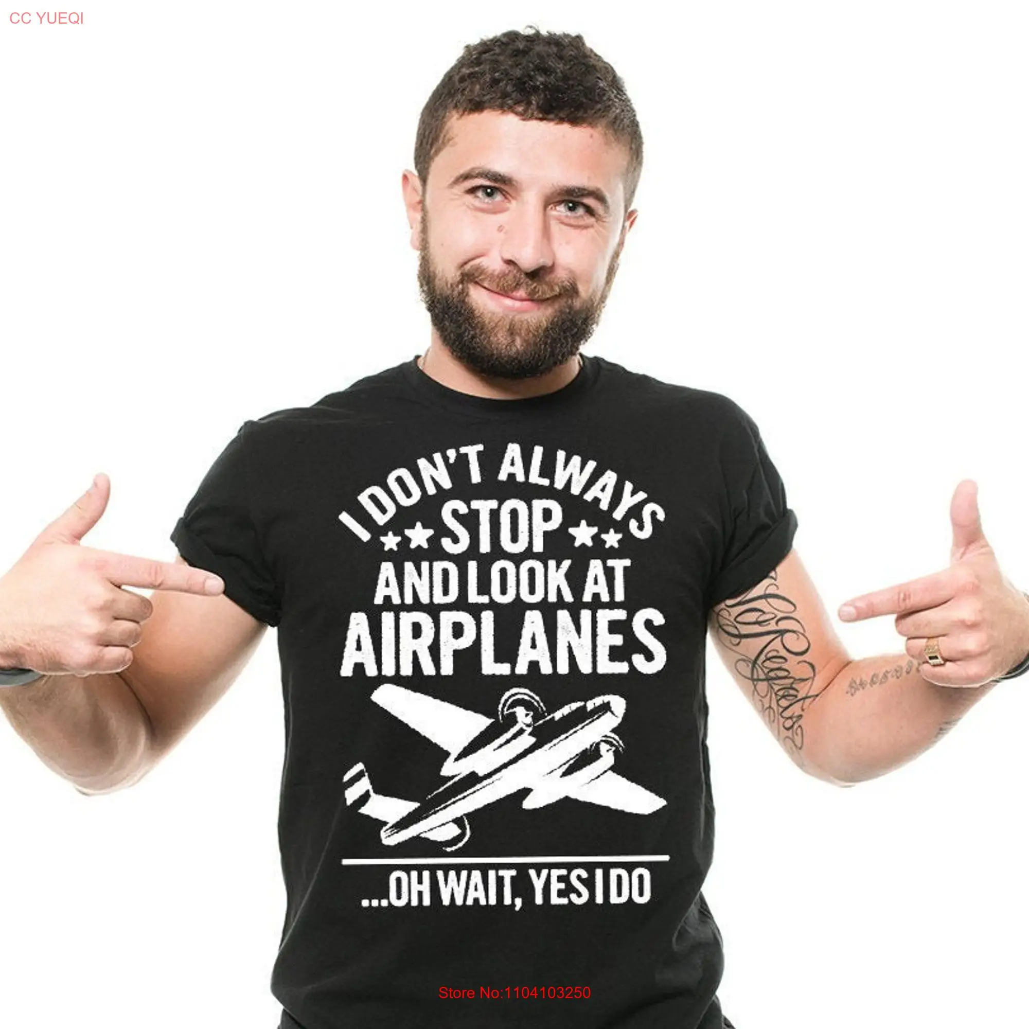 Airplane T Shirt Funny Pilot Fan Aviation Day Cool Birthday  long or short sleeves